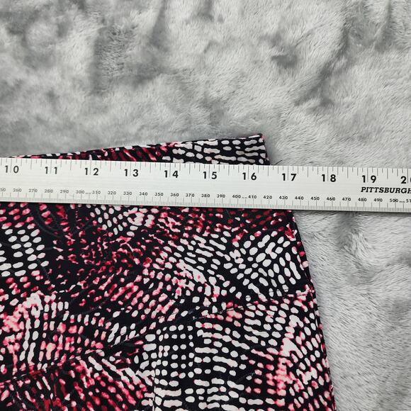 Vintage JM Collection Skirt Womens P/L PETITE Pink Black Pull On A-Line Midi - Picture 8 of 10